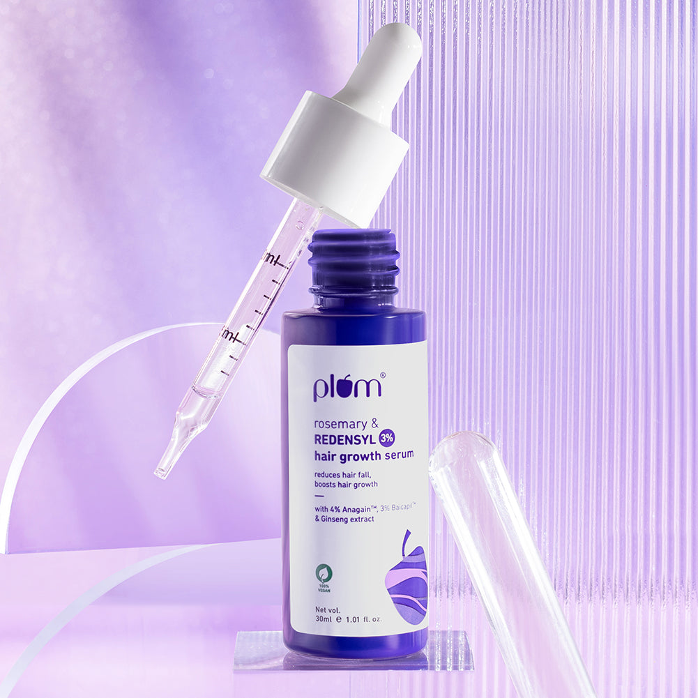 Plum Rosemary & 3% Redensyl Hair Growth serum | Reduces Hairfall | Boosts Hair Growth | Improves Hair Density, 30ml Buy at Indicrest