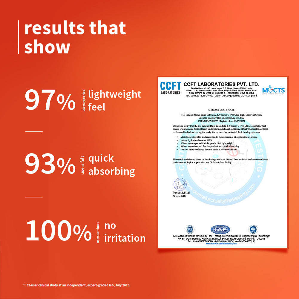 Plum 1% Vitamin C Ultra-Light-Glow Boosting Gel Cream with Alpha Arbutin | Boosts Glow | Fades Dark Spots & Pigmentation | Deeply Hydrates, 50g Buy at Indicrest Image 3