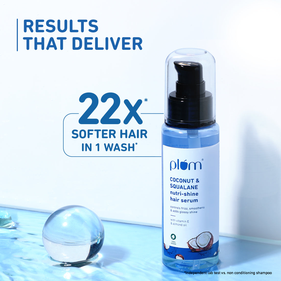 Plum Coconut & Squalane Hair Serum for Soft, Shiny Hair | 22X Shinier Hair In 1 Use | Reduces Frizz, 75ml Buy at Indicrest Image 4
