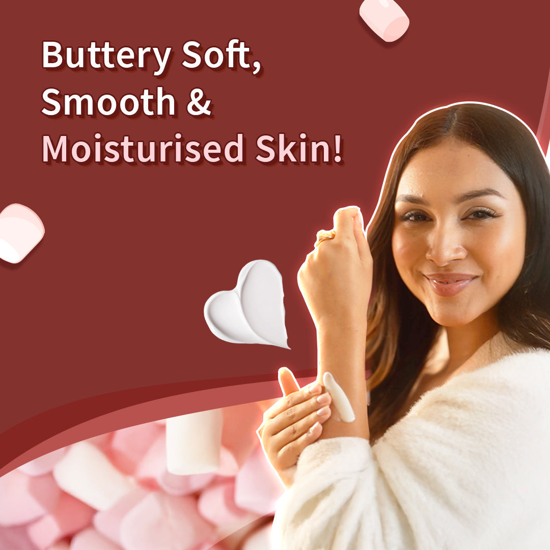 Plum Marshmallow Melt Body Butter by Plum BodyLovin' | Deep Moisturization | Shea Butter & Brazil Nut Oil | Cozy Cocoa Fragrance | Non-Greasy & Lightweight, 180g Buy at Indicrest Image 4