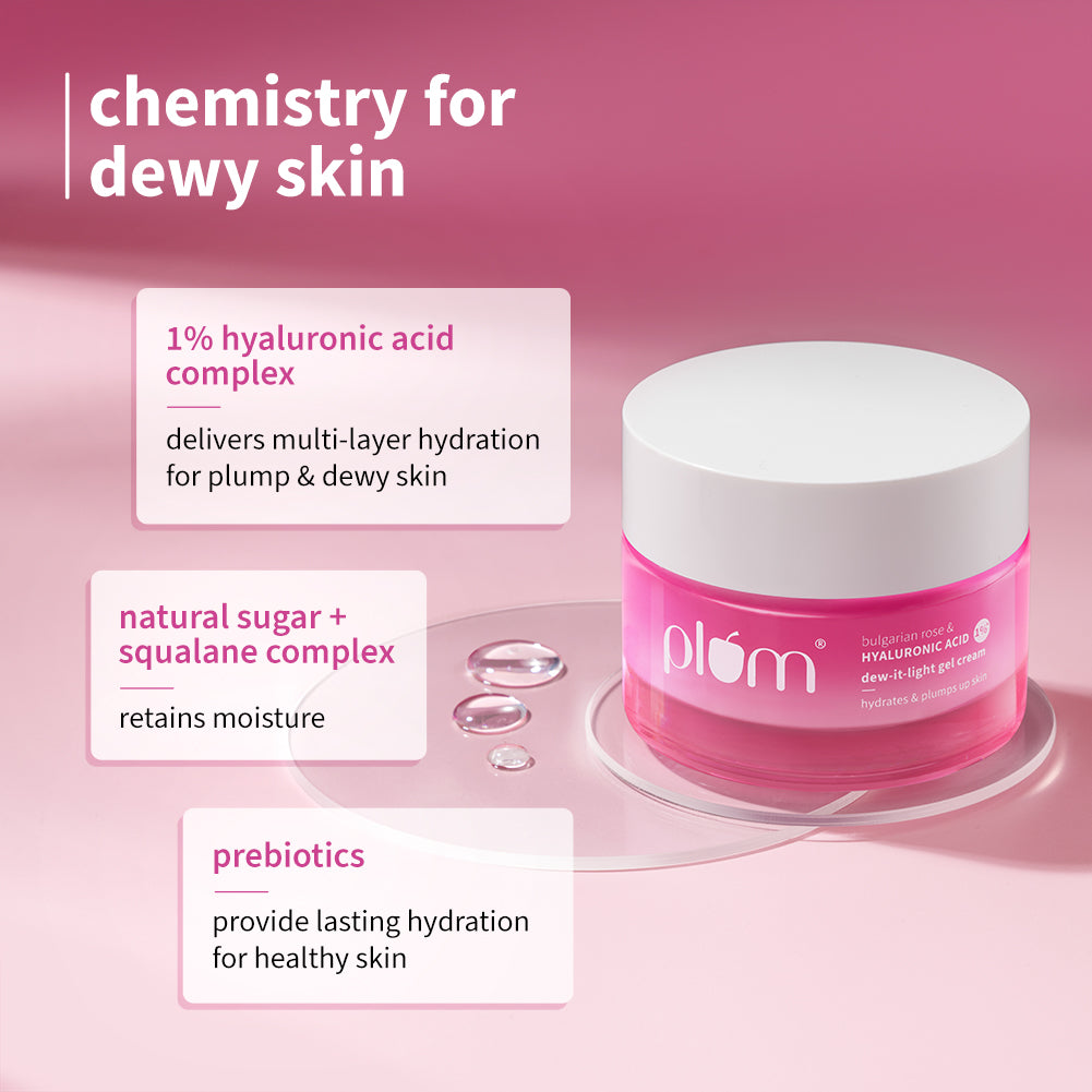 Plum Bulgarian Rose and 1% Hyaluronic Acid Cream | 120-Hr Hydration | Lightweight & Quick-Absorbing, 50g Buy at Indicrest Image 4