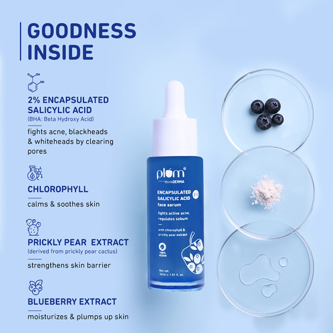 Plum 2% Encapsulated Salicylic Acid Anti-Acne Face Serum | Fights Active Acne | Controls Oil | Smoothens Skin, 30ml Buy at Indicrest Image 4