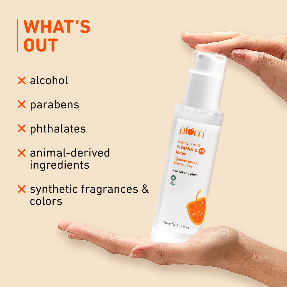 Plum Vitamin C Face Toner with Mandarin & Kakadu Plum | Boosts Glow | Fades Dark Spots & Hyperpigmentation | Tightens Pores, 150ml Buy at Indicrest Image 7