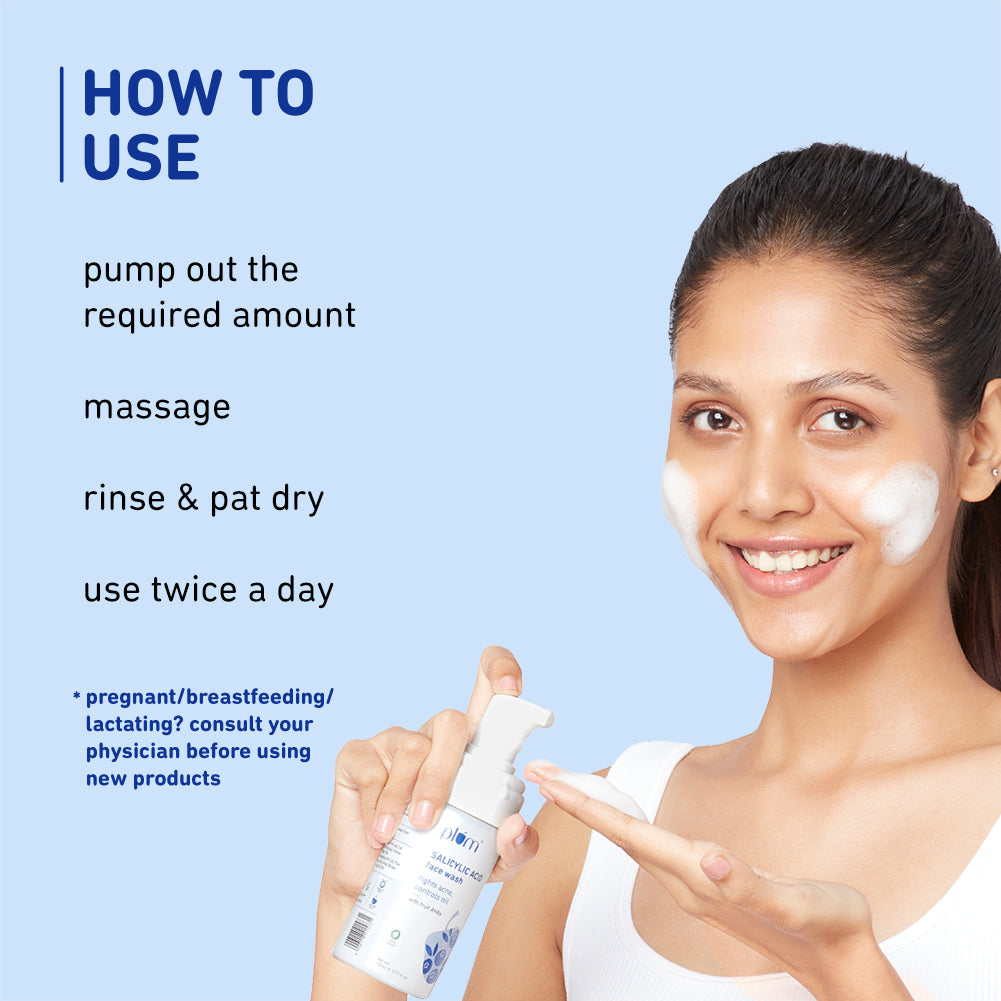Plum 1% Encapsulated Salicylic Acid Foaming Face Wash for Acne | Fights Acne | Controls Oil | Smoothens Skin, 110ml Buy at Indicrest Image 7