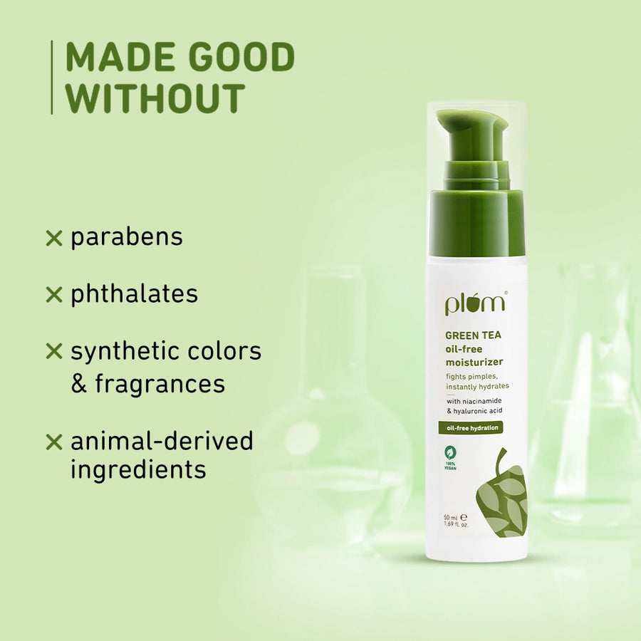 Plum Green Tea Oil-Free Moisturizer for Oily Skin | Fights Acne & Controls Oil | Non-Comedogenic, 50ml Buy at Indicrest Image 10
