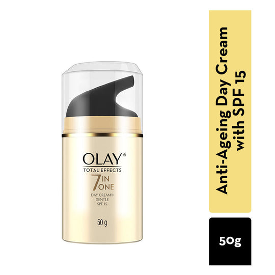 Olay Total Effects Day Cream,Gentle With SPF 15 For Sensitive Skin, Fights 7 Signs of Ageing, 50g Buy at Indicrest