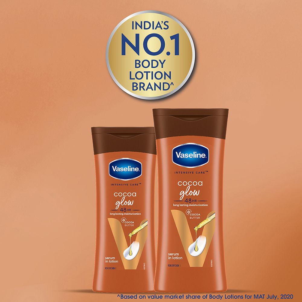 Vaseline Cocoa Glow Serum In Lotion 100% Pure Cocoa & Shea Butter for Glowing & Soft Skin, 200ml Buy at Indicrest Image 4