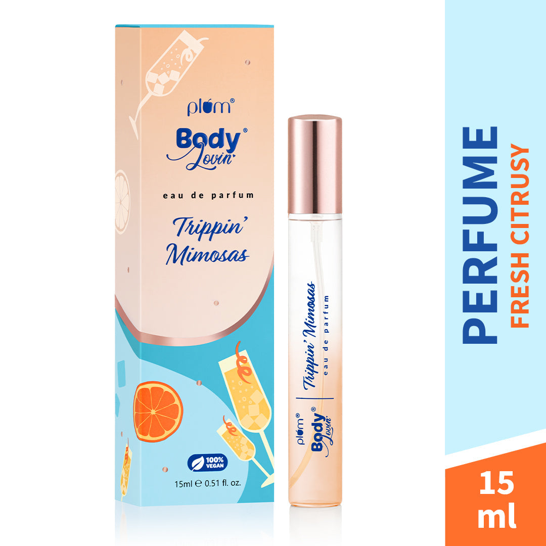Plum Trippin Mimosas Eau De Parfum (Perfume) by Plum BodyLovin' | Long Lasting | Travel-Friendly | Citrusy Fragrance | Luxury Perfume, 15ml Buy at Indicrest Image 2