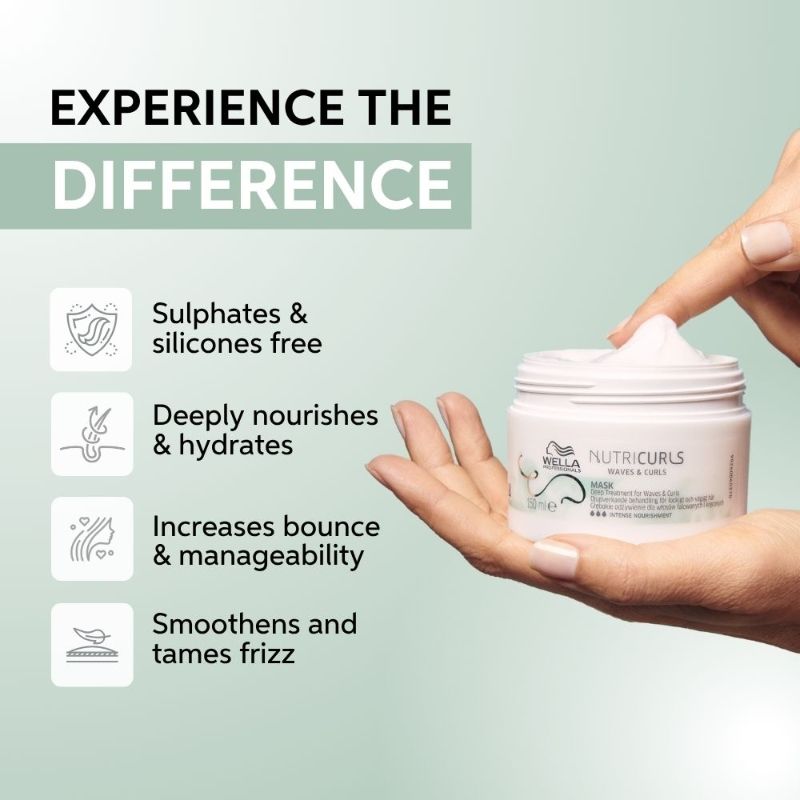 Wella Professionals NUTRICURLS Deep Treatment Mask For Waves & Curls, 150ml Buy at Indicrest Image 2