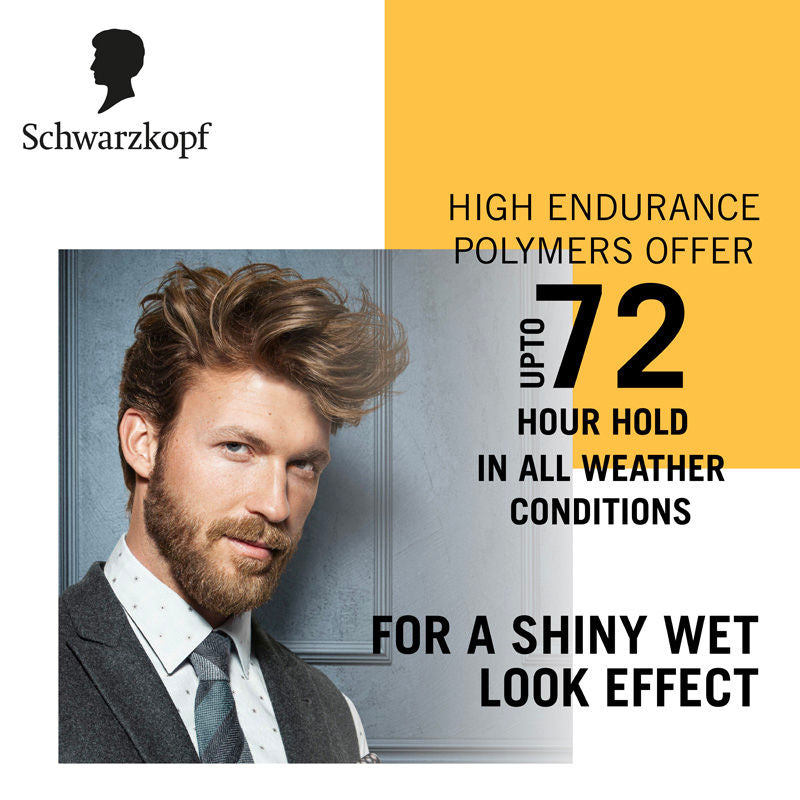 Schwarzkopf TAFT Wet Hair Styling Gel For 24 Hours Shiny Wet Look Effect Hold 3, Non-Sticky, 150ml Buy at Indicrest Image 5