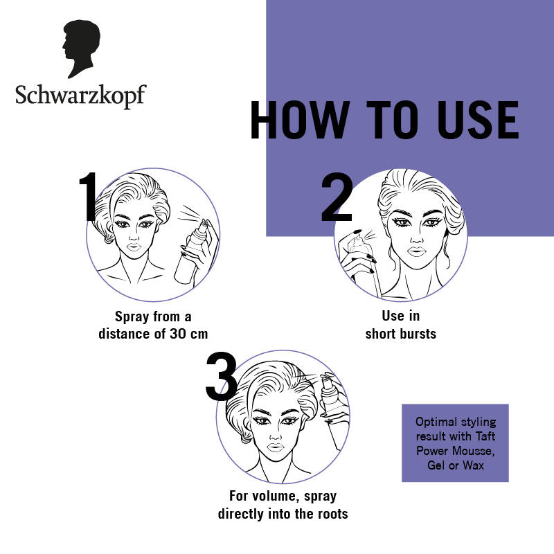 Schwarzkopf TAFT Ultimate Hair Spray For Hair With Crystal Shine Hold 5+, Lasts For 72 Hours, 250ml Buy at Indicrest Image 8