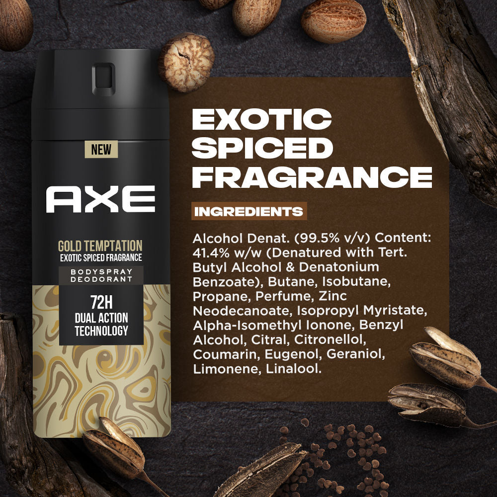 Axe Gold Temptation Long Lasting Deodorant Bodyspray For Men, 150ml Buy at Indicrest Image 4