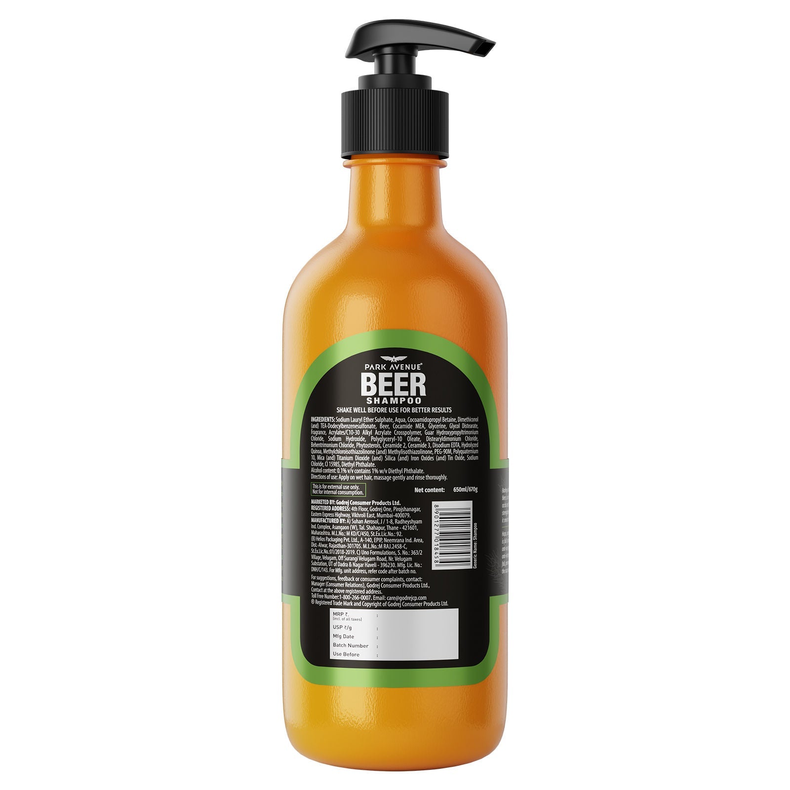 Park Avenue Beer Shampoo - Hair Fall Control, 650ml Buy at Indicrest Image 3