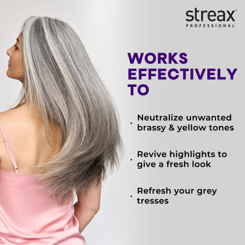 Streax Professional Yellow Deleted Purple Shampoo, 300ml Buy at Indicrest Image 3
