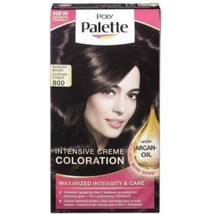 Poly Palette Hair Dye 800 Dark Brown Permanent Hair Color Kit, 115ml