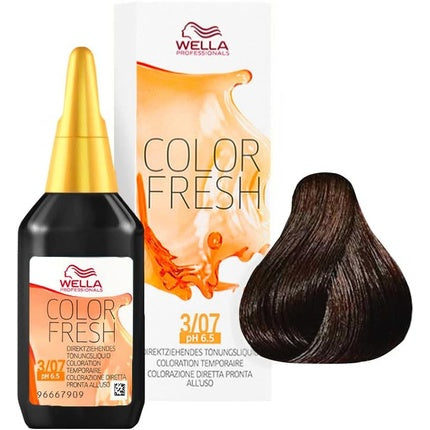 Wella Professionals Color Fresh 3/07 Dark Brown Natural Brown Semi-Permanent Hair Color, 75ml
