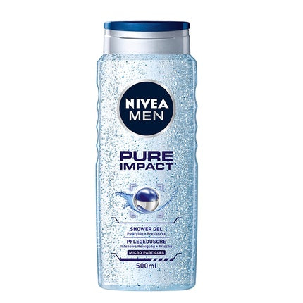 Nivea Men Pure Impact Shower Gel, 500ml – Refreshing 3-in-1 Body, Face & Hair Wash for Men