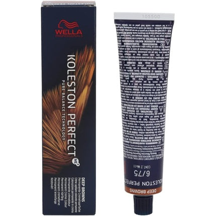 Wella Professionals Koleston Perfect Me+ 6/75 Dark Blonde Brown Mahogany Permanent Hair Colour, 60ml | Professional Hair Colour Cream