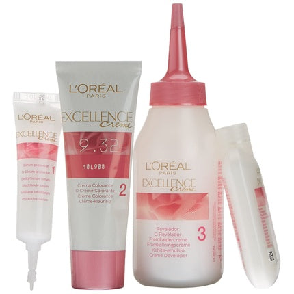 L'Oreal Paris Excellence Creme Hair Dye 9.32 Light Golden Pearl Blonde with Triple Protection Permanent Hair Color
