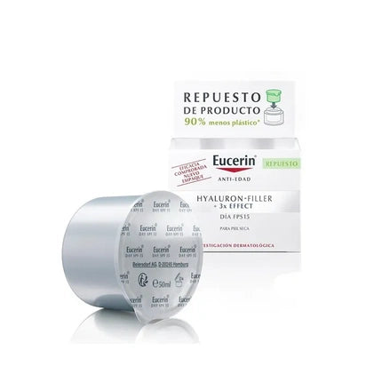 Eucerin Hyaluron-Filler Day Cream for Dry Skin Refill SPF 15, 50ml Anti-Age Moisturizing Face Cream