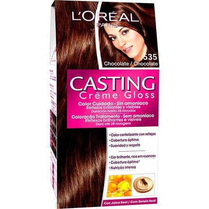 L'Oreal Paris Casting Creme Gloss Hair Color 535 Chocolate, 600g Ammonia-Free Hair Colour Kit