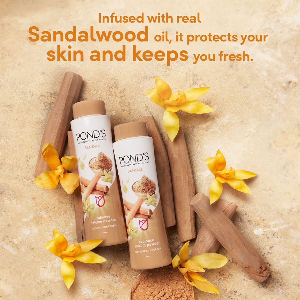 Pond’s Sandal Radiance Talcum Powder Natural Sunscreen, 300g Buy at Indicrest Image 5