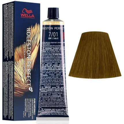 Wella Professionals Koleston Perfect Me+ 7/01 Medium Blonde Natural Ash Permanent Hair Color, 60ml
