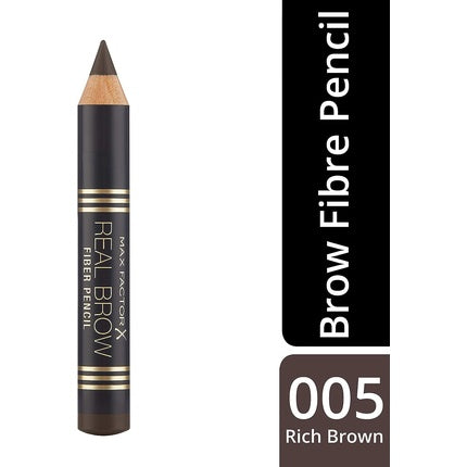 Max Factor Real Brow Fiber Pencil, 1.7g 005 Rich Brown | Eyebrow Pencil with Fibers