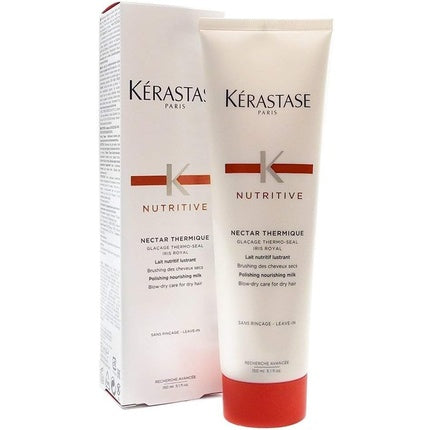 Kerastase Resistance Nectar Thermique Polishing Nourishing Milk Leave-In Treatment, 150ml | Heat Protectant for Dry & Damaged Hair