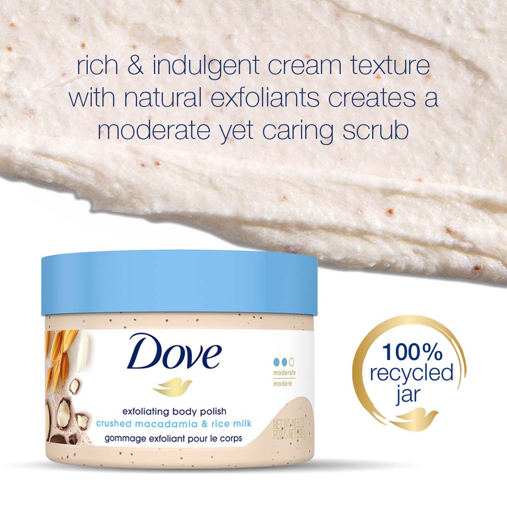 Dove Exfoliating Body Polish - Crushed Macadamia And Rice Milk, 298g Buy at Indicrest Image 5