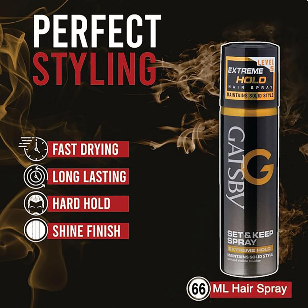 Gatsby Hair Spray Set & Keep Extreme Hold, 66ml Buy at Indicrest Image 6