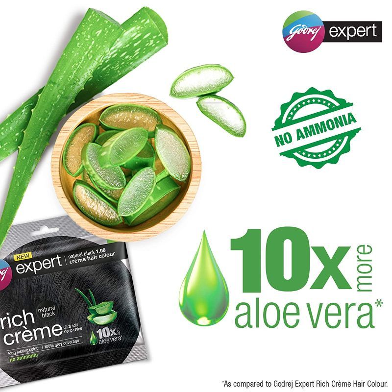 Godrej Expert Creme Hair Colour - Natural Black (Pack of 4), 80g+80ml Buy at Indicrest Image 3