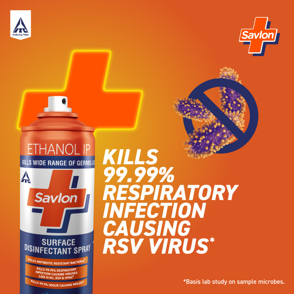 Savlon Surface Disinfectant Spray Sanitizer, 99.99% Germ Protection on Hard & Soft Surfaces, 170g Buy at Indicrest Image 2