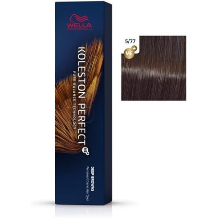 Wella Professionals Koleston Perfect ME+ Rich Naturals 5/77 Light Brown Intense Brown Permanent Hair Color, 60ml