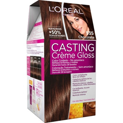 L'Oreal Paris Casting Creme Gloss Hair Color 535 Chocolate, 600g Ammonia-Free Hair Colour Kit
