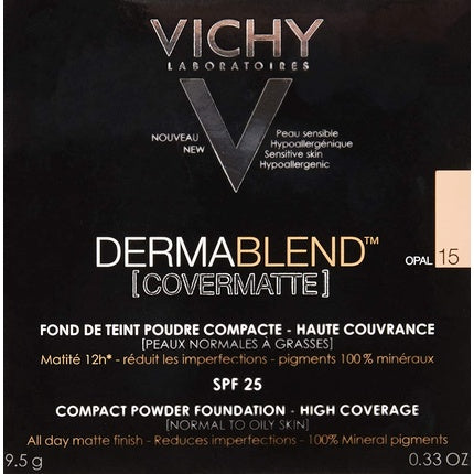 Vichy Dermablend Covermatte Powder, 15.9g Mattifying Setting Powder for Long-Lasting Makeup