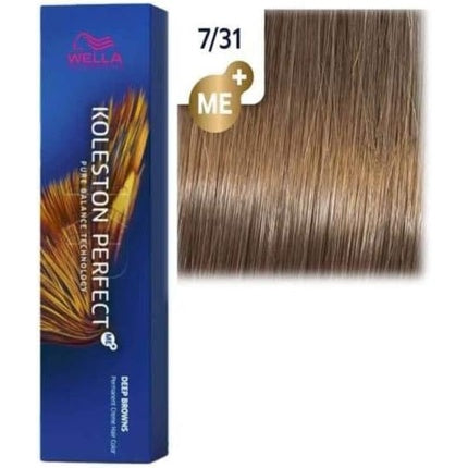 Wella Professionals Koleston Perfect Me+ Rich Naturals 7/31 Medium Blonde Gold Ash Permanent Hair Color Cream, 60ml