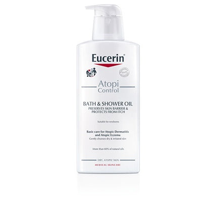Eucerin AtopiControl Shower Oil, 400ml | Gentle Cleansing Shower Oil for Dry & Sensitive Skin
