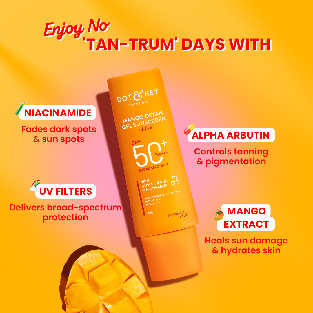 Dot & Key Mango + Detan Gel Sunscreen (Oil Free) SPF 50+ PA+++, 80g Buy at Indicrest Image 7