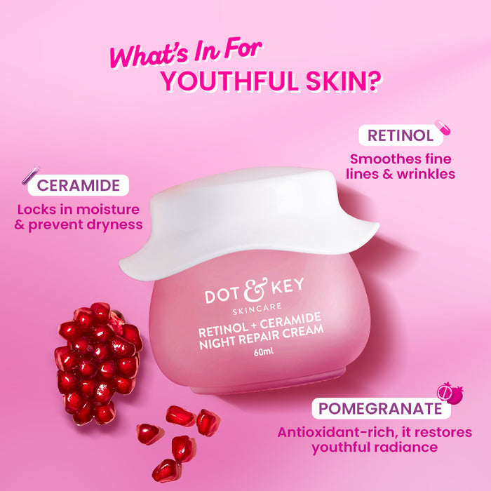 Dot & Key Retinol Night Repair Cream with Ceramides, 60ml Buy at Indicrest Image 4
