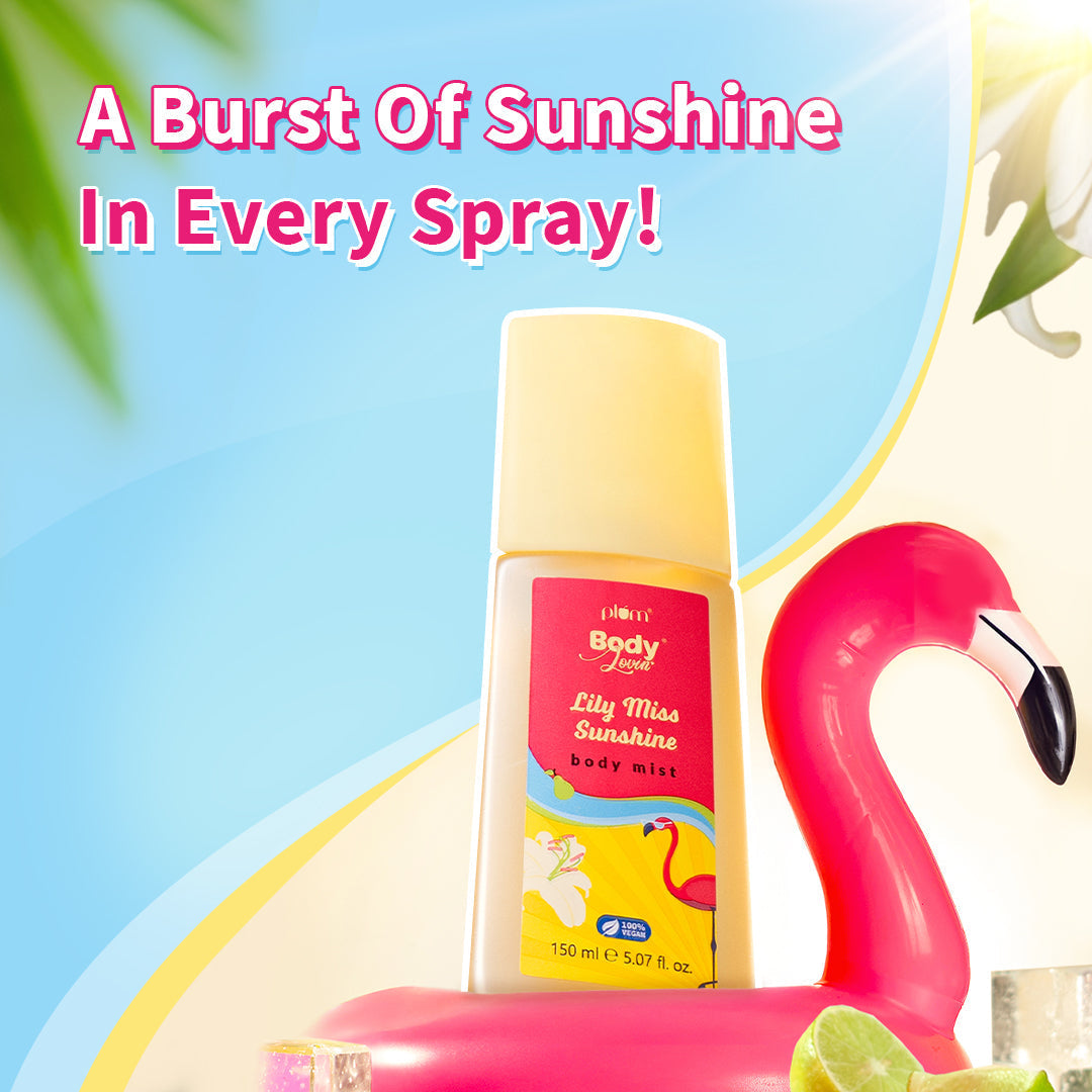 Plum Lily Miss Sunshine Body Mist by Plum BodyLovin' | Long Lasting | Travel-Friendly | Fruity-Floral Fragrance | Perfume Body Spray, 150ml Buy at Indicrest Image 4