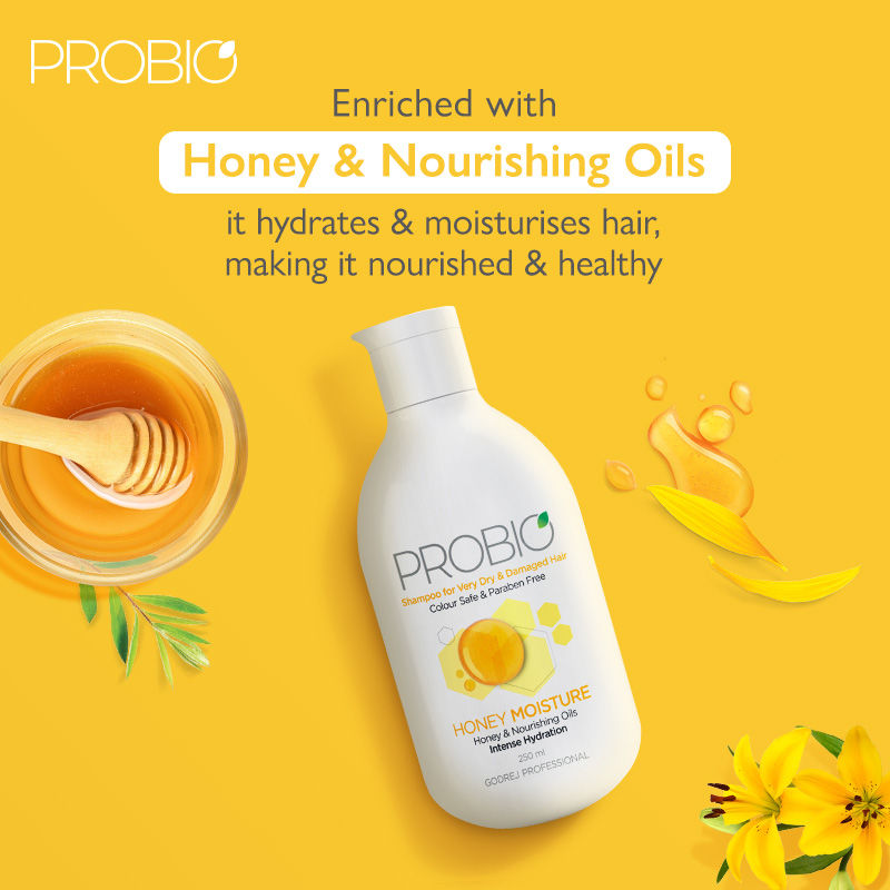 Godrej Professional Probio Honey Moisture Shampoo, 250ml Buy at Indicrest Image 3