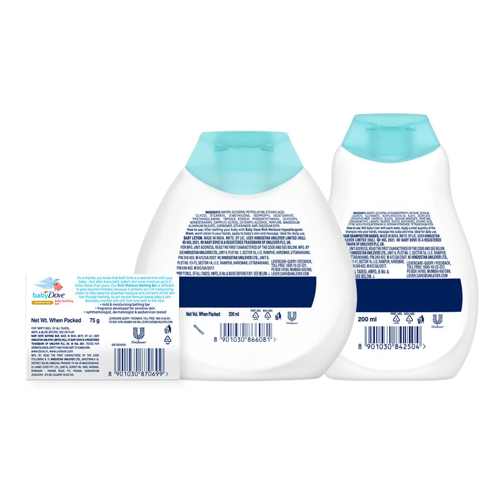 Dove Rich Moisture Bathing Bar, Rich Moisture Lotion And Shampoo (Pack of 3), 475ml Buy at Indicrest Image 3