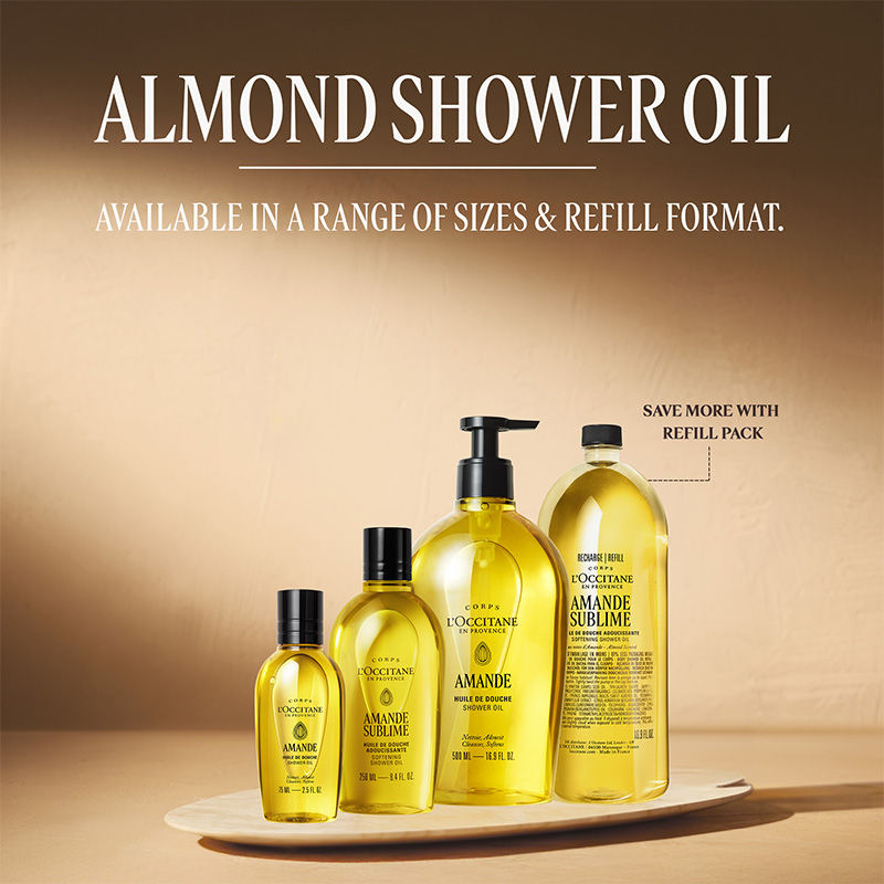 L'Occitane Almond Softening Shower Oil Refill, 500ml