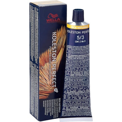 Wella Professionals Koleston Perfect ME+ 5/3 Light Brown Gold Permanent Hair Color, 60ml