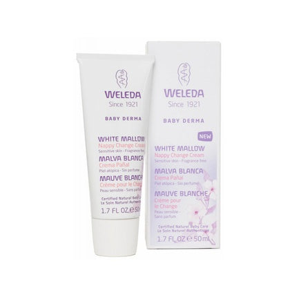 Weleda White Mallow Nappy Change Cream, 50ml Soothing Baby Diaper Cream for Sensitive Skin