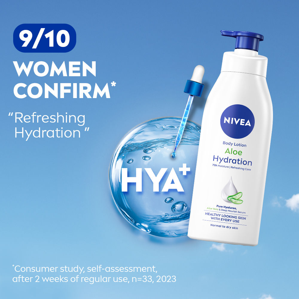 Nivea 100% NATURAL ALOEVERA Body lotion- 5 in 1 COMPLETE CARE for 72H Refreshing moisturization, 400ml Buy at Indicrest Image 7