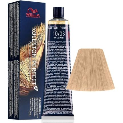 Wella Professionals Koleston Perfect Me+ 10/03 Light Natural Golden Blonde Permanent Hair Color Cream, 60ml
