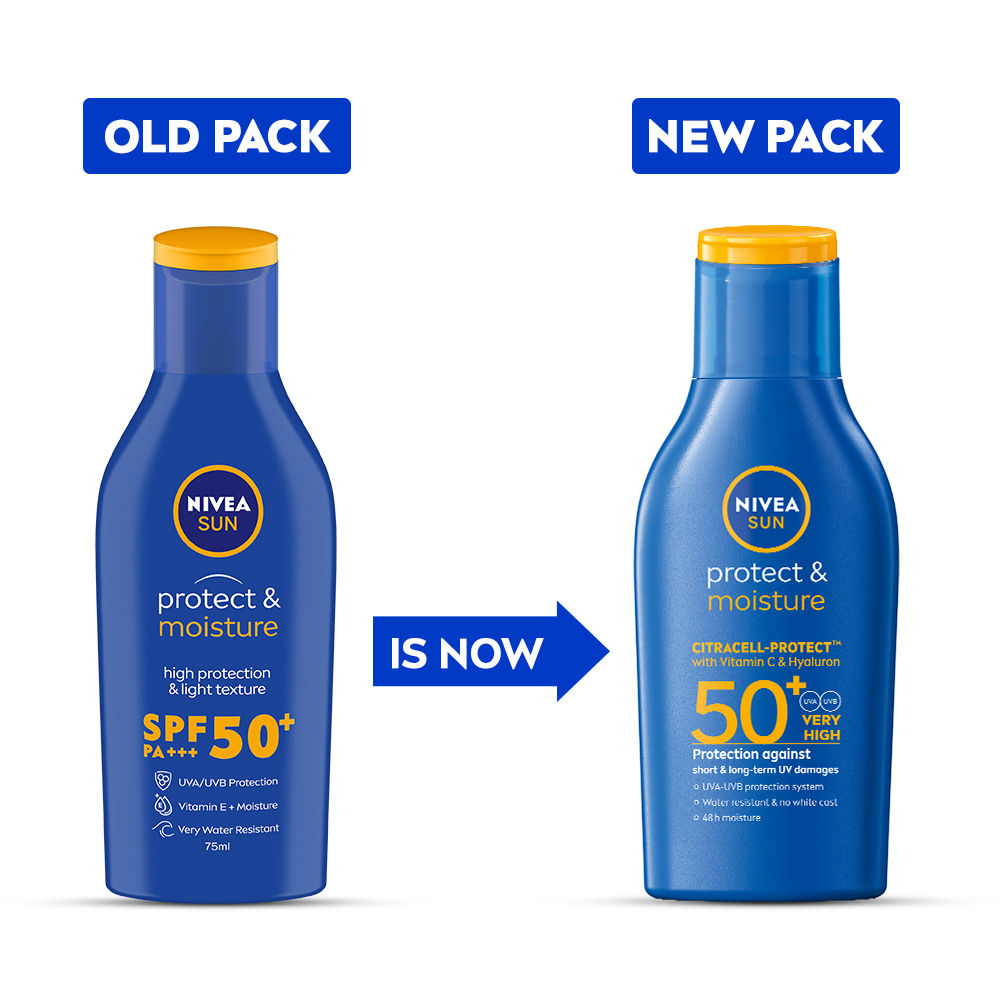 Nivea SPF 50+ PA+++ Protect & Moisture Sunscreen-No White Cast, With Vitamin C & Hyaluron, 75ml Buy at Indicrest Image 3