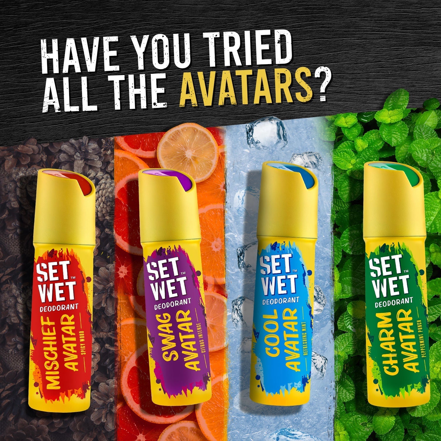 Set Wet Cool, Charm and Swag Avatar Deodorant Spray Perfume 150ml Each (Pack of 3) Buy at Indicrest Image 6
